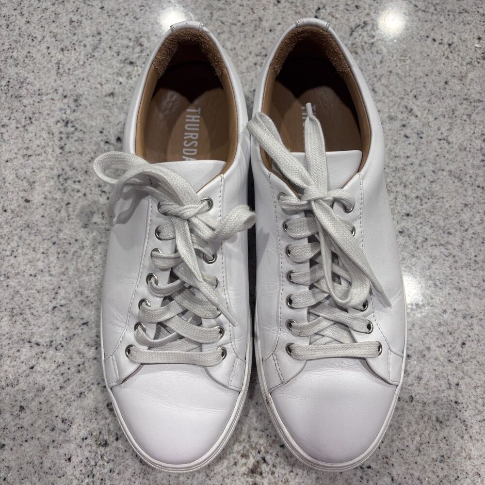 Thursday Boot Co Premier Low Top Leather Sneakers Mens Size 8 White